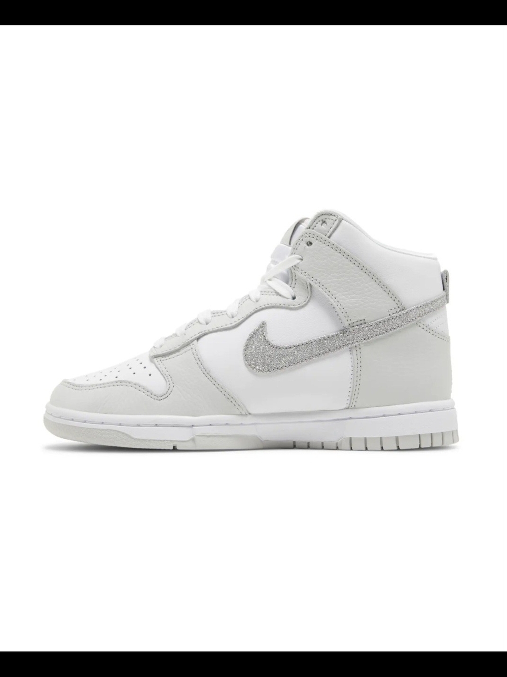 Nike Women's White & Silver Glitter High-Top Sneakers